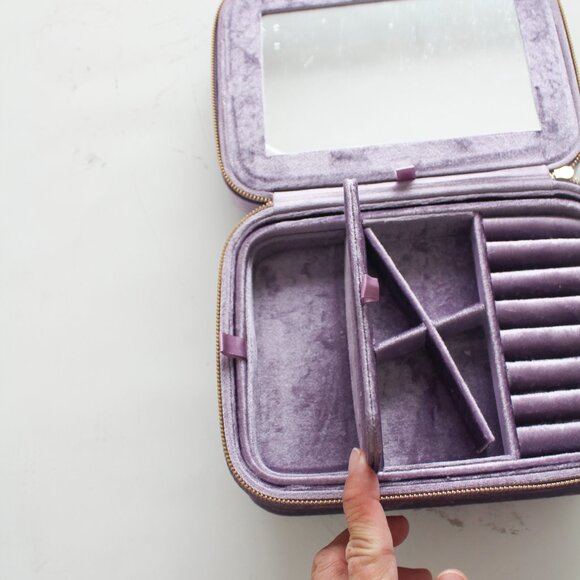 Anthropologie Arlet Flocked Velvet Jewelry Box in Lavender - Picture 5 of 7